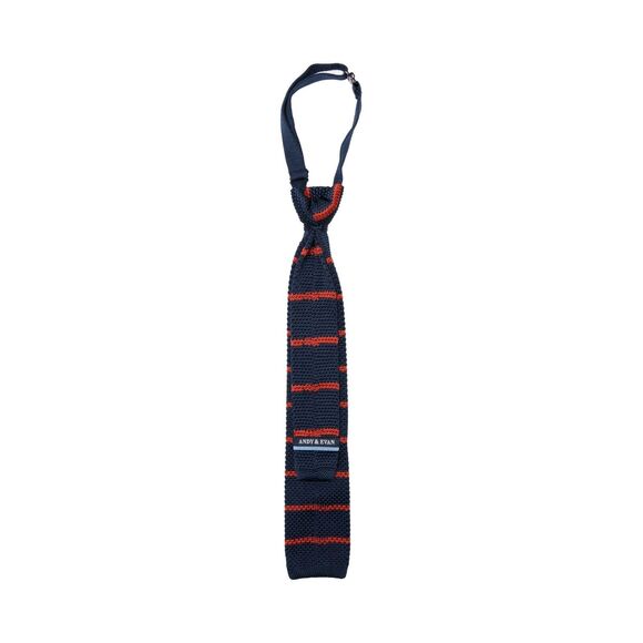 Andy & Evan Boy Strip Tie Navy 3353 - Picture 2 of 2